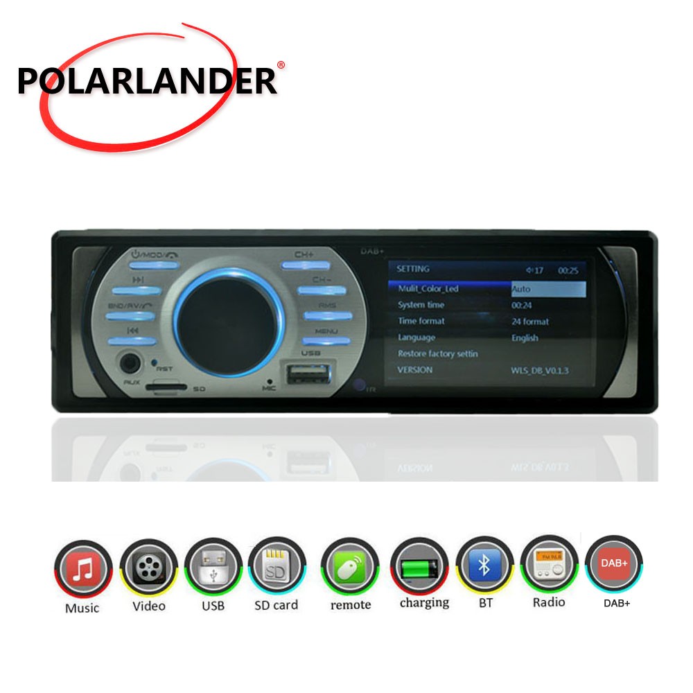 Bluetooth USB FM Car Stereo DAB+ Universal TF MP5 3 In 1 Din AUX 4×45W