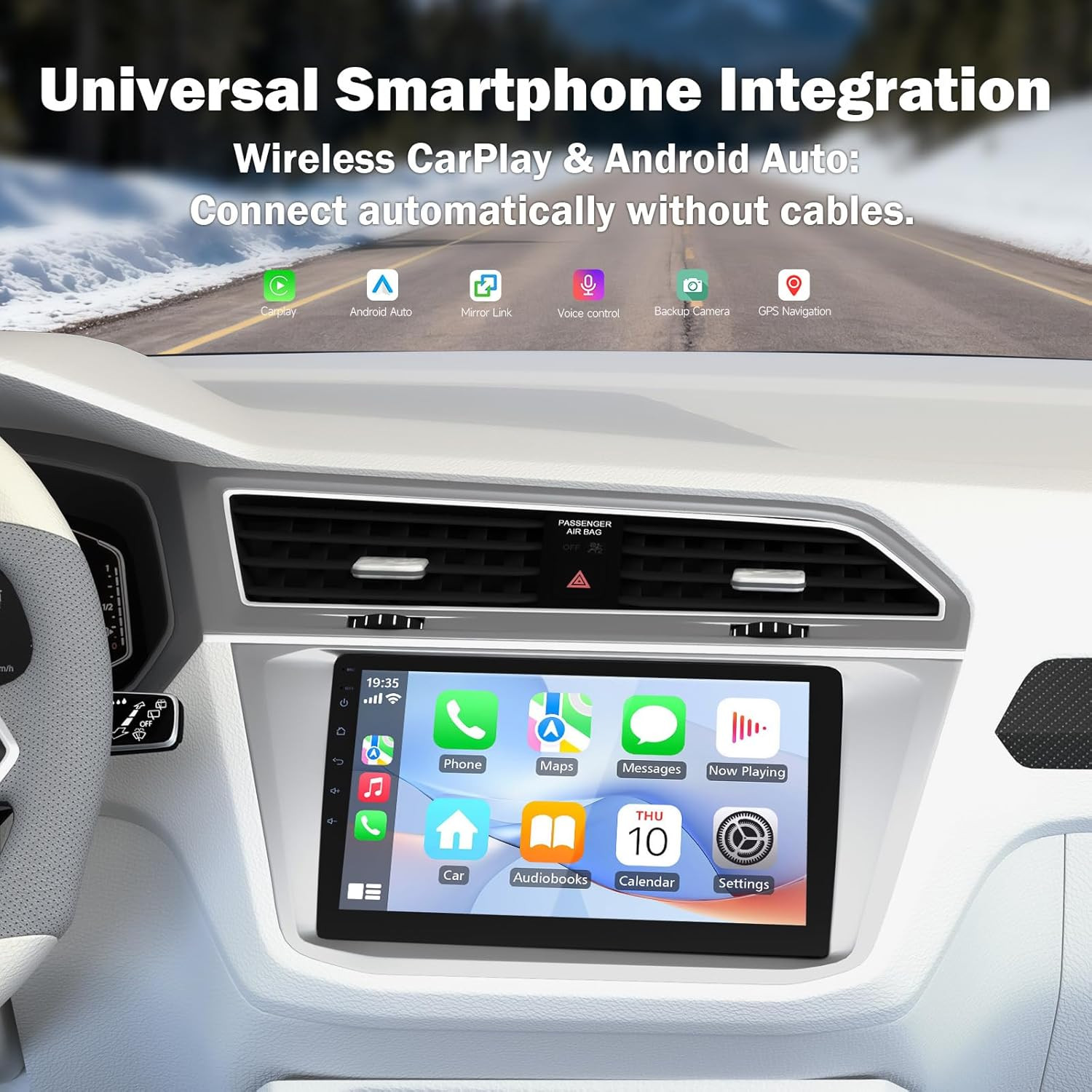 9 Inch Android Car Stereo – Wireless Apple Carplay & Android Auto, 2GB RAM 64GB