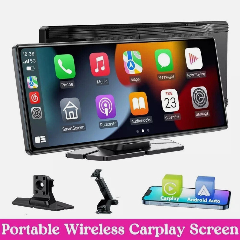 Portable Carplay Screen for Car 10.26″ Wireless Carplay Car Stereo Android Auto