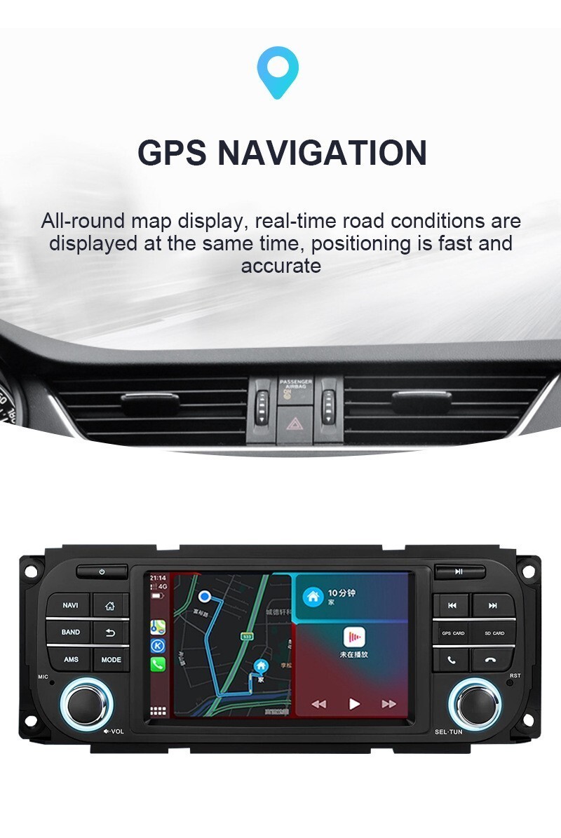 7″ For Jeep Wrangler Dodge Ram Chrysler Android Car Stereo Radio Carplay GPS FM
