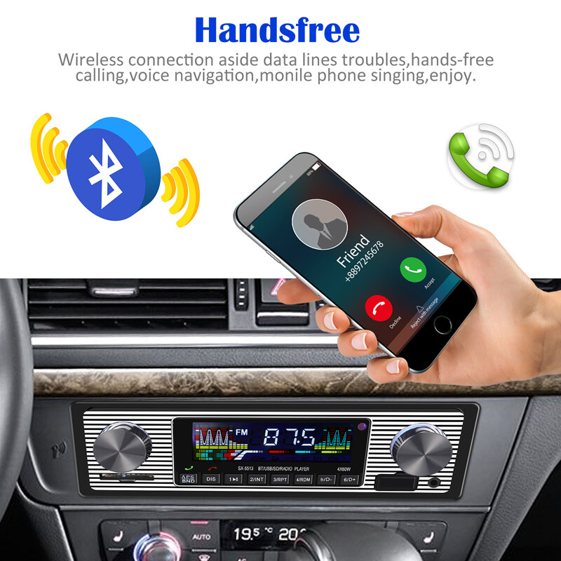 Bluetooth Vintage Car FM Radio MP3 Player USB Classic Stereo Audio Receiver LOT