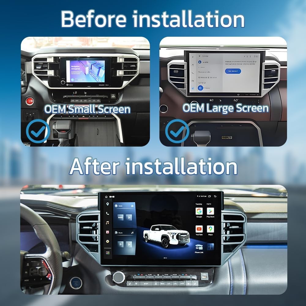 14.6” Large Screen Car Radio Stereo GPS Carplay For Toyota Tundra 2019~2024