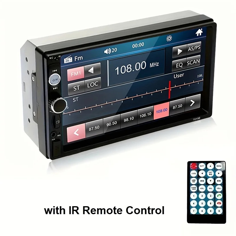 7″ Double 2 DIN Car MP5 Player Bluetooth Touch Screen FM Stereo Radio + Camera;