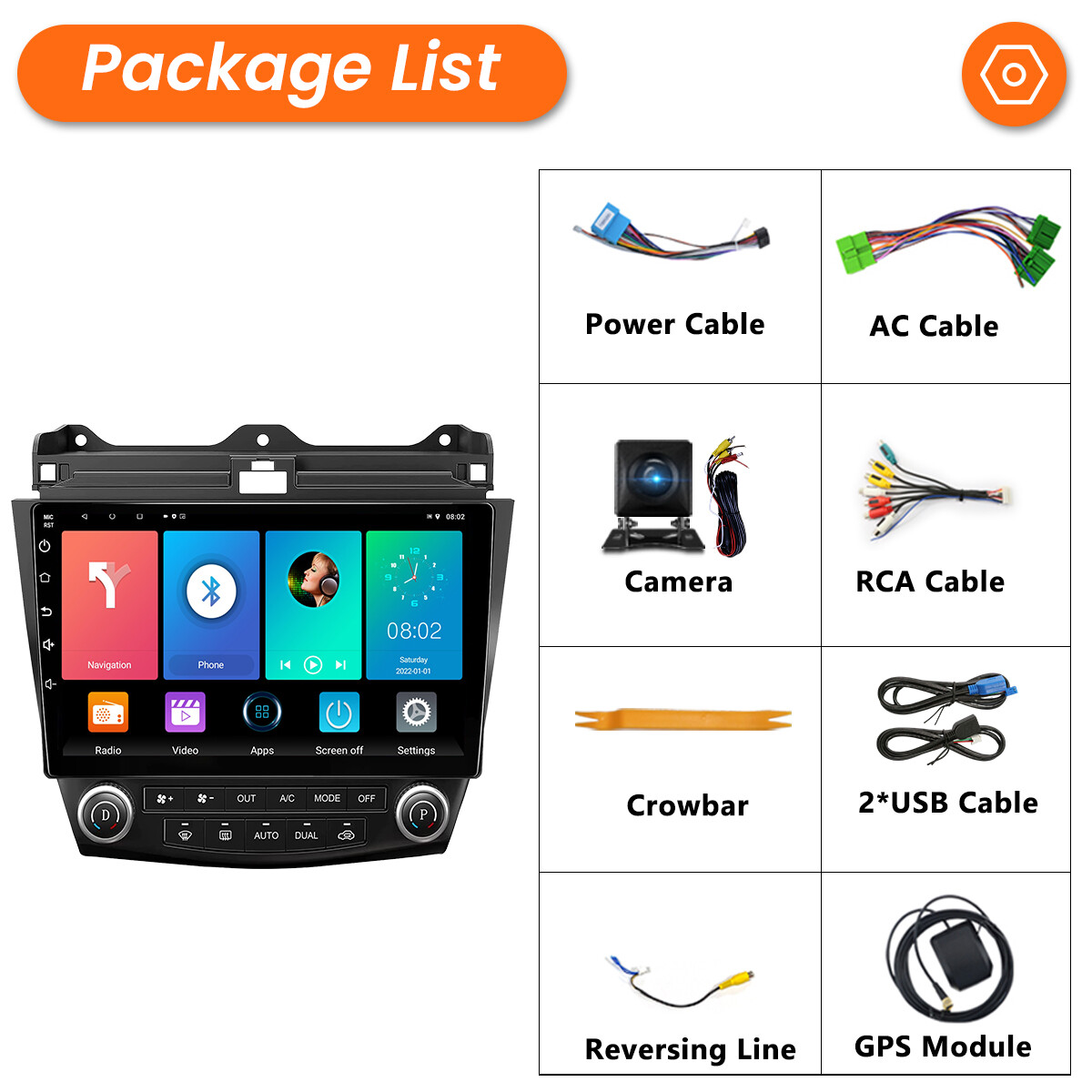 Easy Installation CarplayAndroid Car Stereo Radio For Honda Accord 7 2003-2007