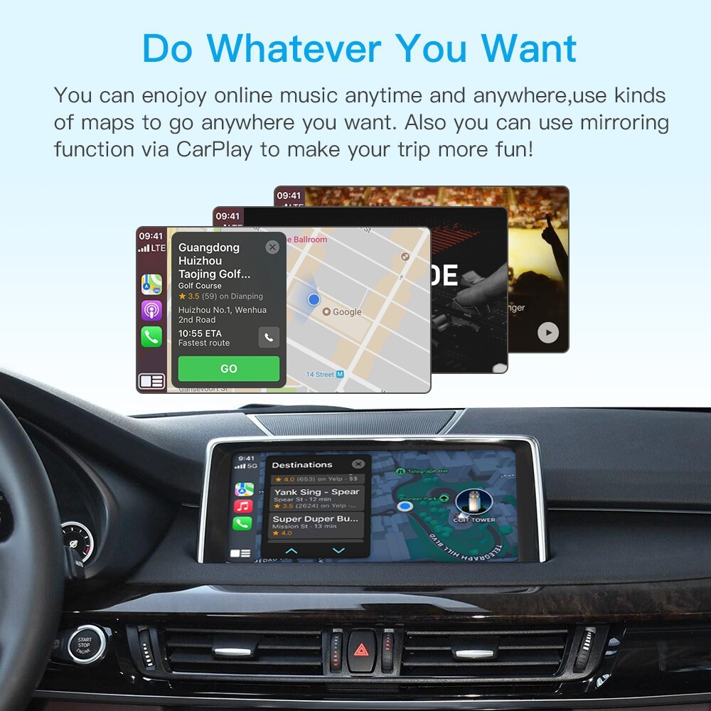 Wireless CarPlay Android Auto Kit For BMW CIC NBT System 1,2,3,4,5,6,7,X1,X3,X4