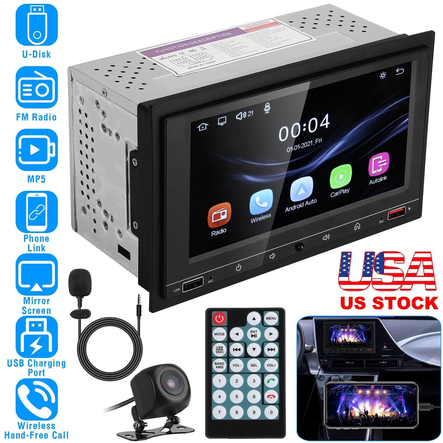 7″ Wireless Car MP5 Player 1080P Video Stereo Audio FM Radio Aux/USB Input