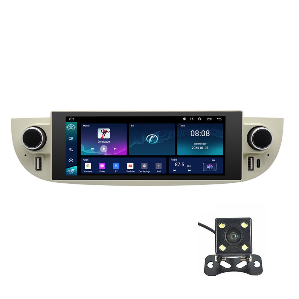 Touch Screen Car Stereo Radio Head Unit Fit For Fiat 500 2007-2015 W/Free Camera