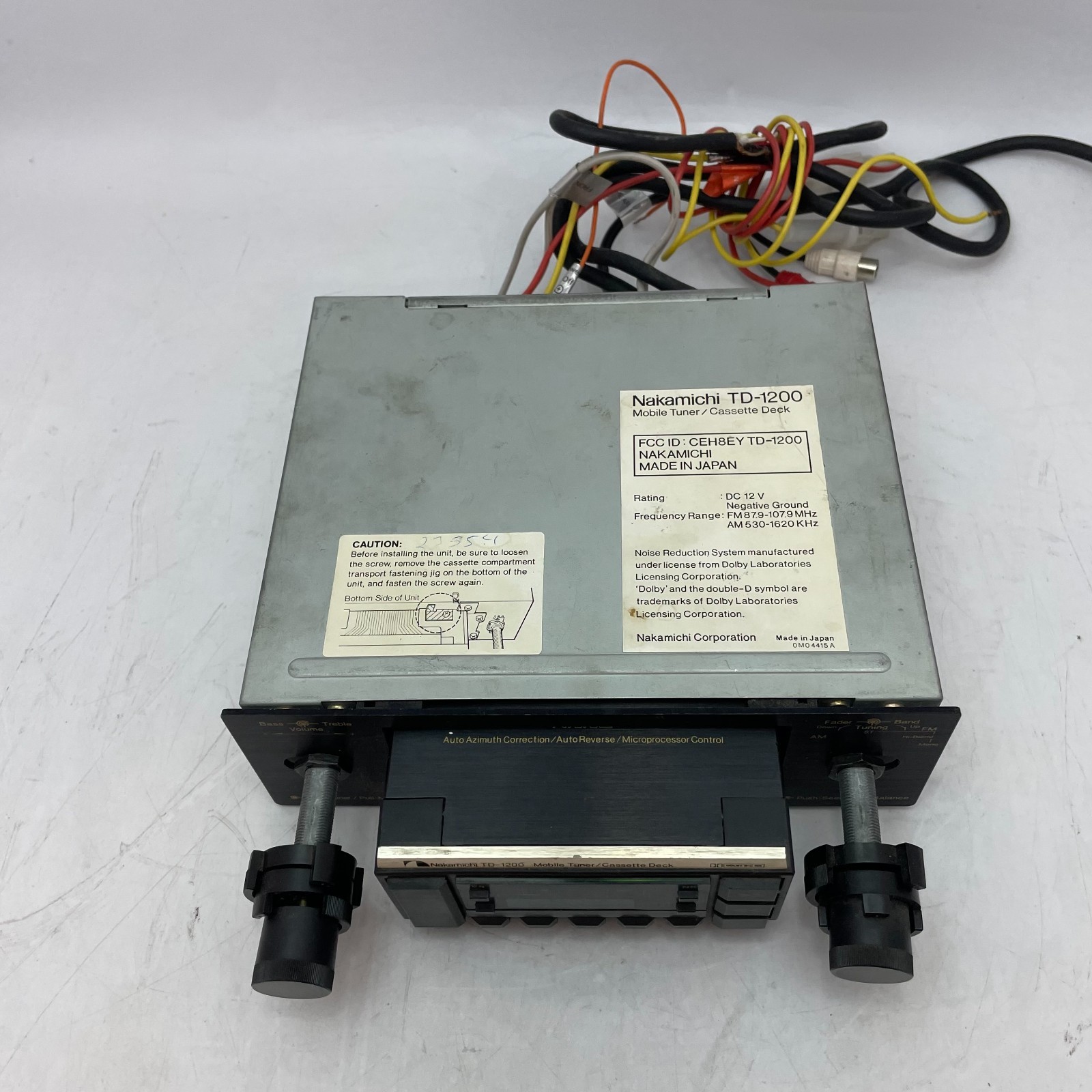 Nakamichi Model TD-1200 Car Audio Mobile Tuner/Cassette Deck TESTED FOR PARTS