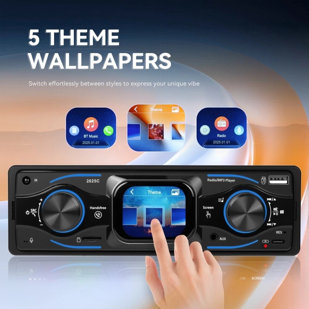 1 DIN 2.17 inch Car Stereo Radio Touch Screen Bluetooth FM MP3 Player TF USB AUX