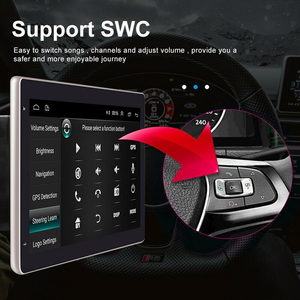 10.1″ Rotatable Double 2 Din Car Stereo Radio Android 13.0 GPS Navi WiFi 2+32G