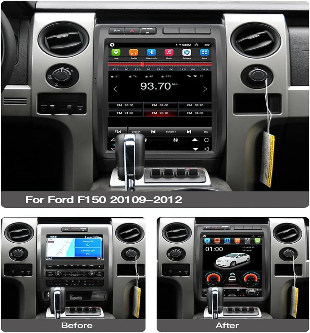 12.1″ Large Car Screen Tesla Style 64G Car Radio Stereo For Ford F150 2008-2012