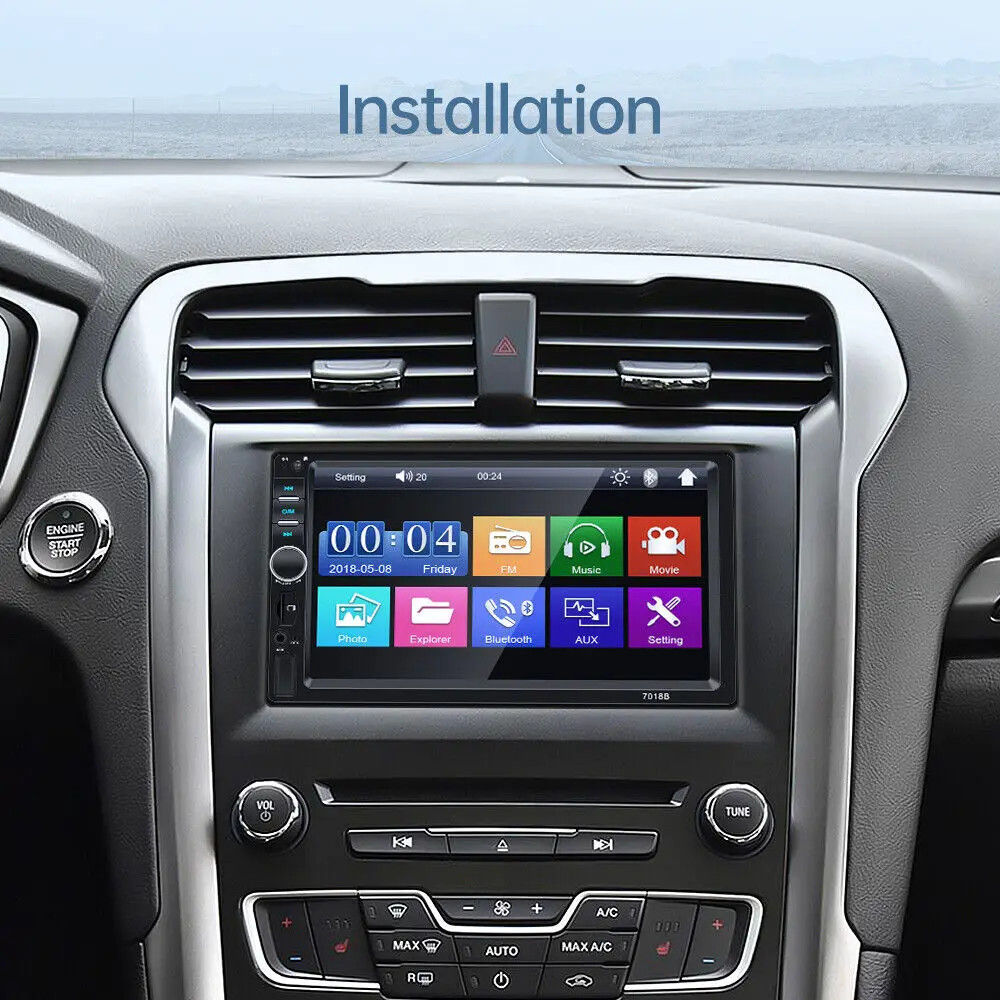 7“ Touch Screen Car Stereo Radio B-T FM Player For Apple Carplay Android Auto；