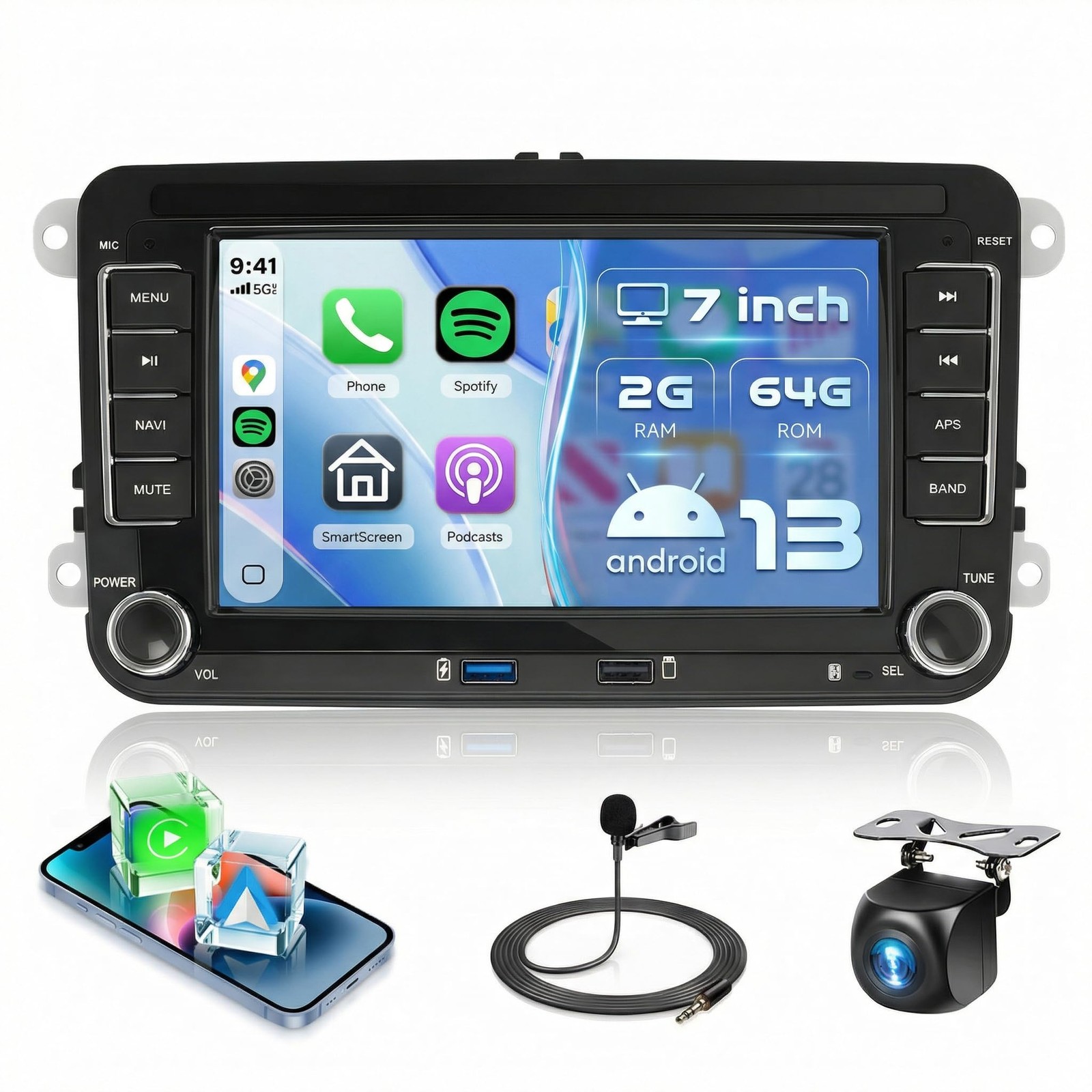 2G+64G for VW Passat Jetta Tiguan Golf MK5 MK6 T5 Polo Car Radio Stereo…