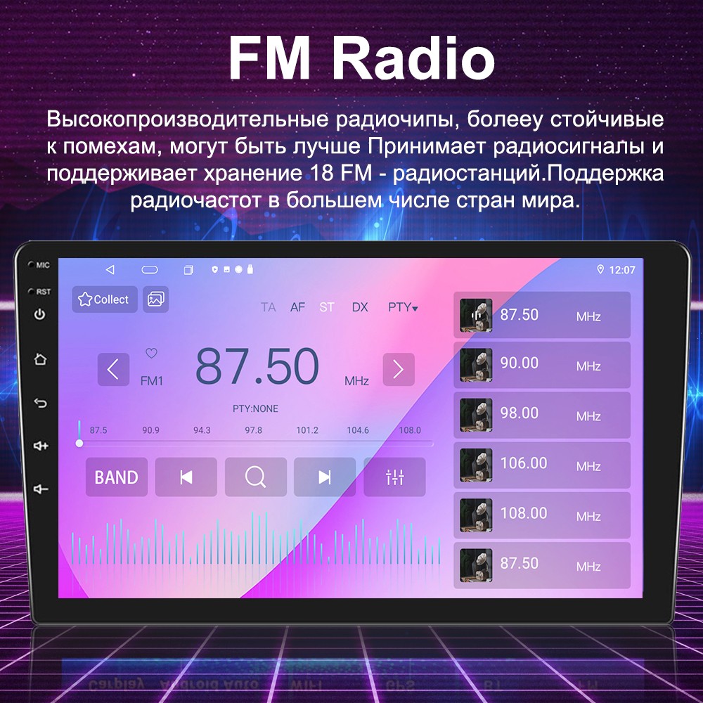 Single 1DIN Car Stereo Android 13 Touch Screen Apple Carplay Radio GPS BT Player