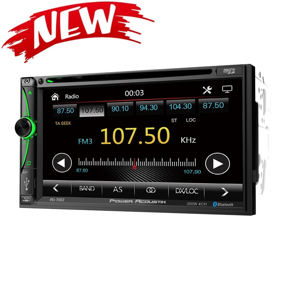 Power Acoustik PD-7002 2-DIN DVD Bluetooth Multimedia Receiver w/ 7″ Touchscreen