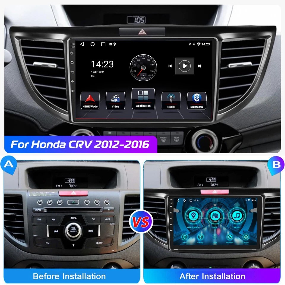 10” Android 15 Carplay Radio Stereo Navi For For Honda CRV 2012 2013 2014-2016