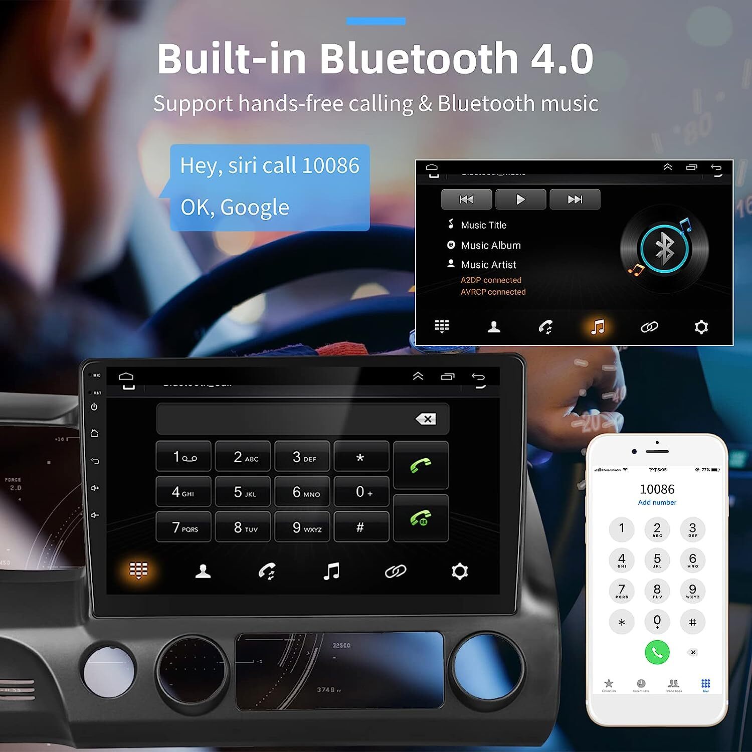 Android 12.0 Car Stereo Radio For Honda Civic 2006-2011 Navi GPS WiFi FM RDS BT
