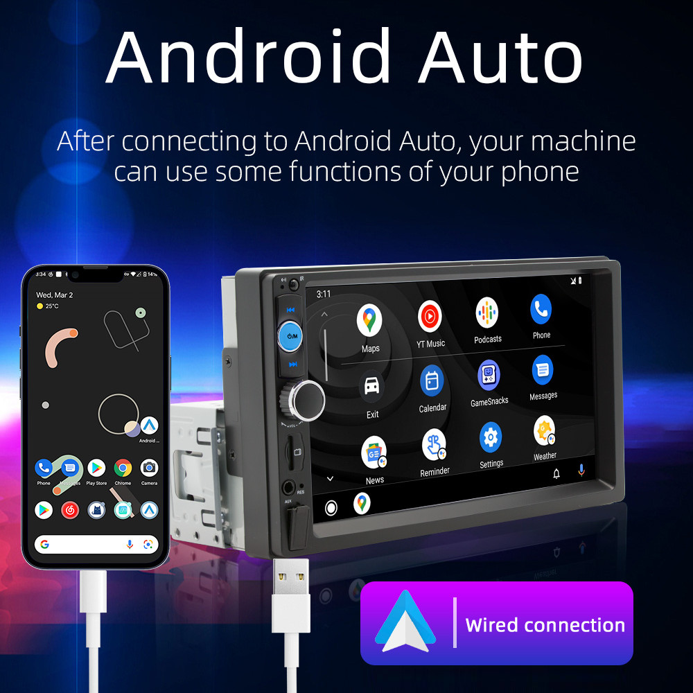 Single Din Car Stereo Bluetooth Backup Camera 7 Inch Touchscreen MP5 Player