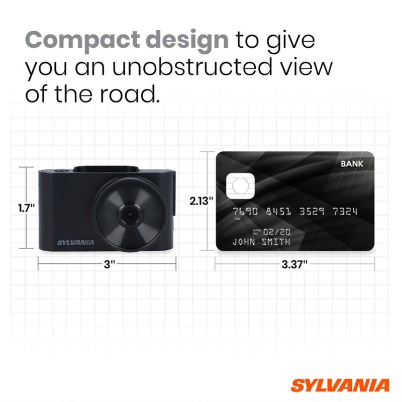 Sylvania Roadsight Basic Dash Camera – HD 720p, 2 inch LED IPS Screen, 10.4 oz