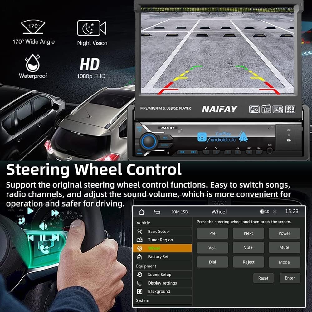 Touchscreen Car Stereo with USB, AUX, and Bluetooth for Safe Driving Experience