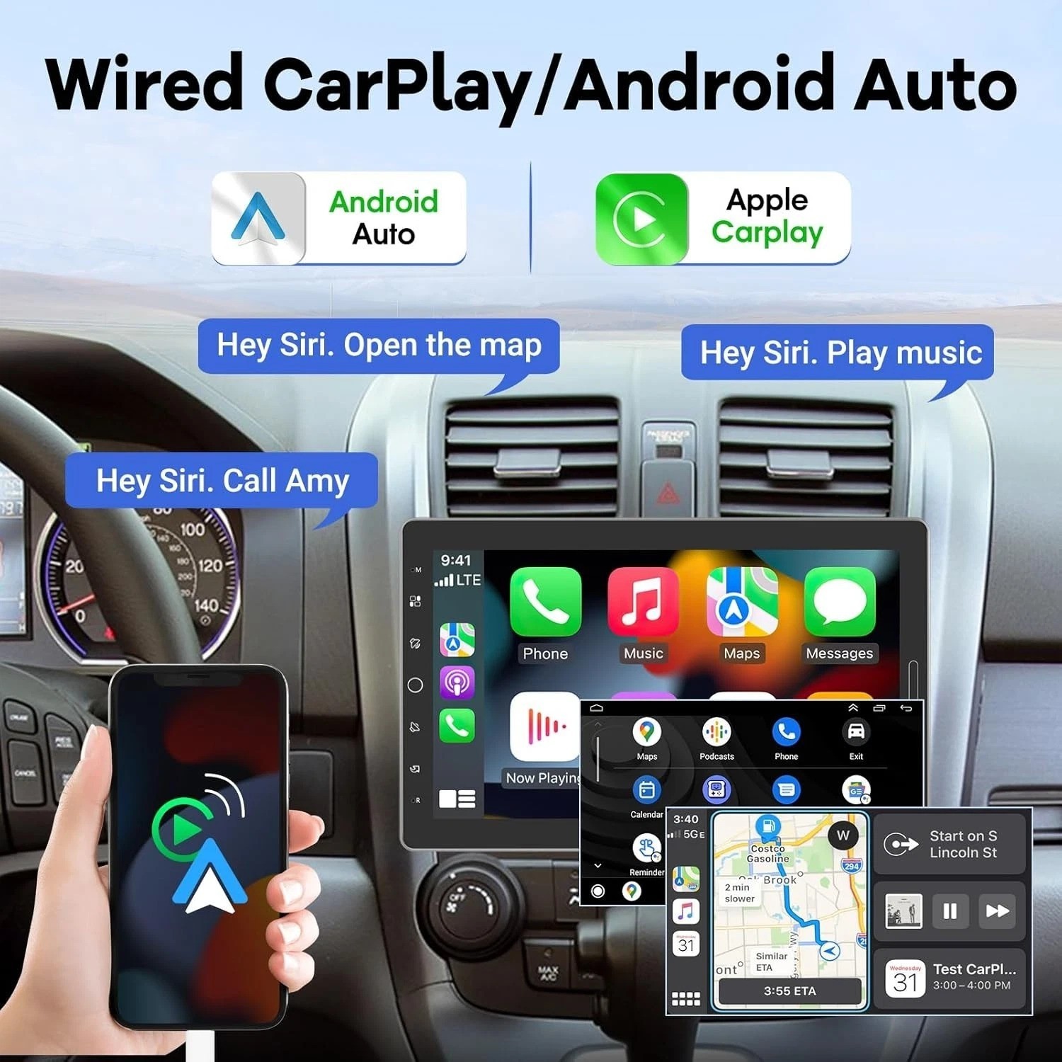 10.1 Inch Single Din Car Stereo – Bluetooth, EQ Audio, GPS & Steering Control