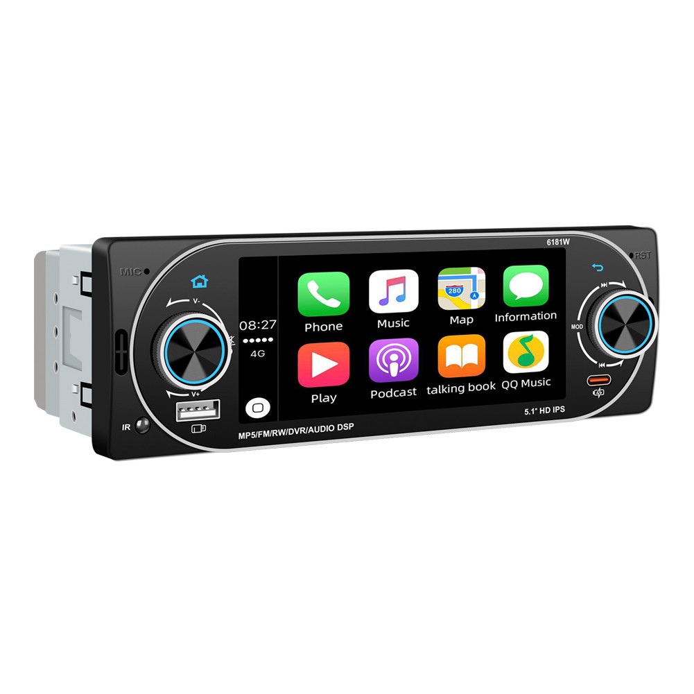 Car Stereo Radio Player Video BT RDS 1DIN Mirror Link HD LCD Screen For CarPlay