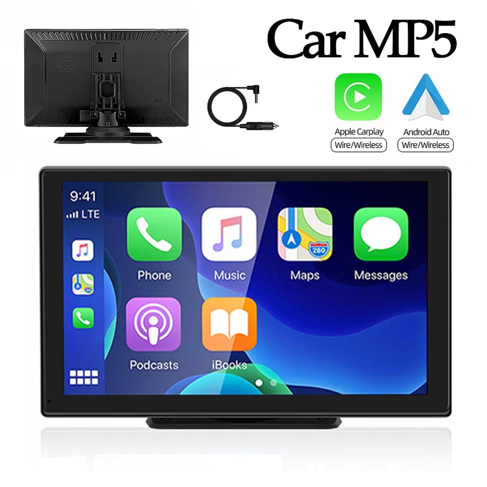 9″ Portable Car Stereo Wireless Carplay HD Touch Screen Bluetooth FM MP5 Player