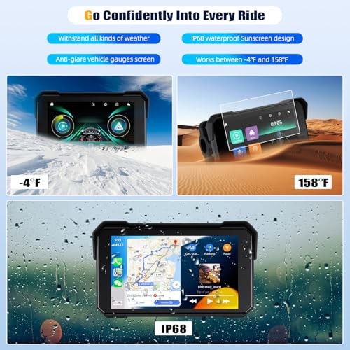 CarPlay Screen for Motorcycle,Portable Wireless Carplay/Android Auto for