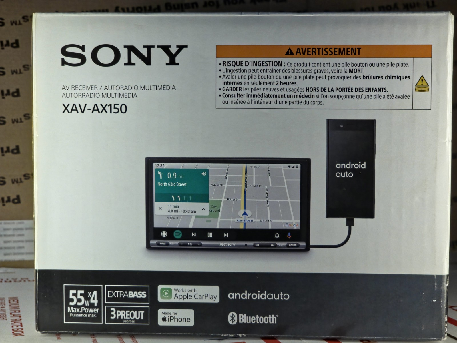 Sony XAV-AX150 6.95″ Apple CarPlay Android Auto Bluetooth Car Stereo w/ Harness