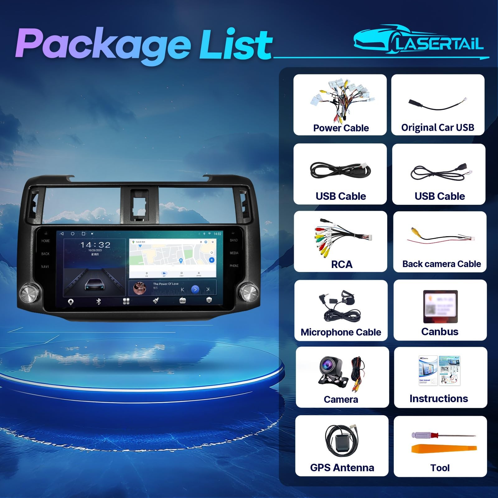 4+64G 8core CarPlay W/apple 10.33″Auto Stereo Radio For Toyota 4runner 2009-2019