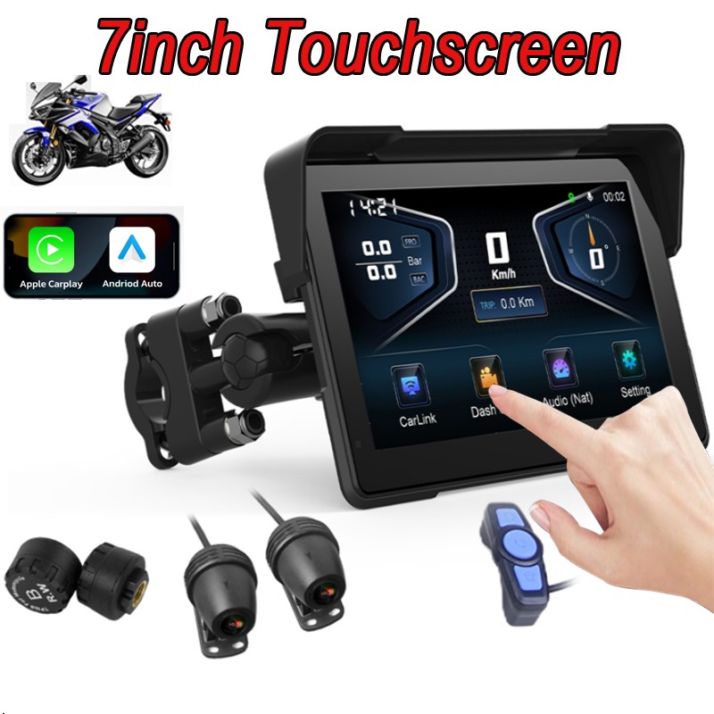 7″ Motorcycle Carplay GPS Navigation Wireless CarPlay & Android Auto Motorbike