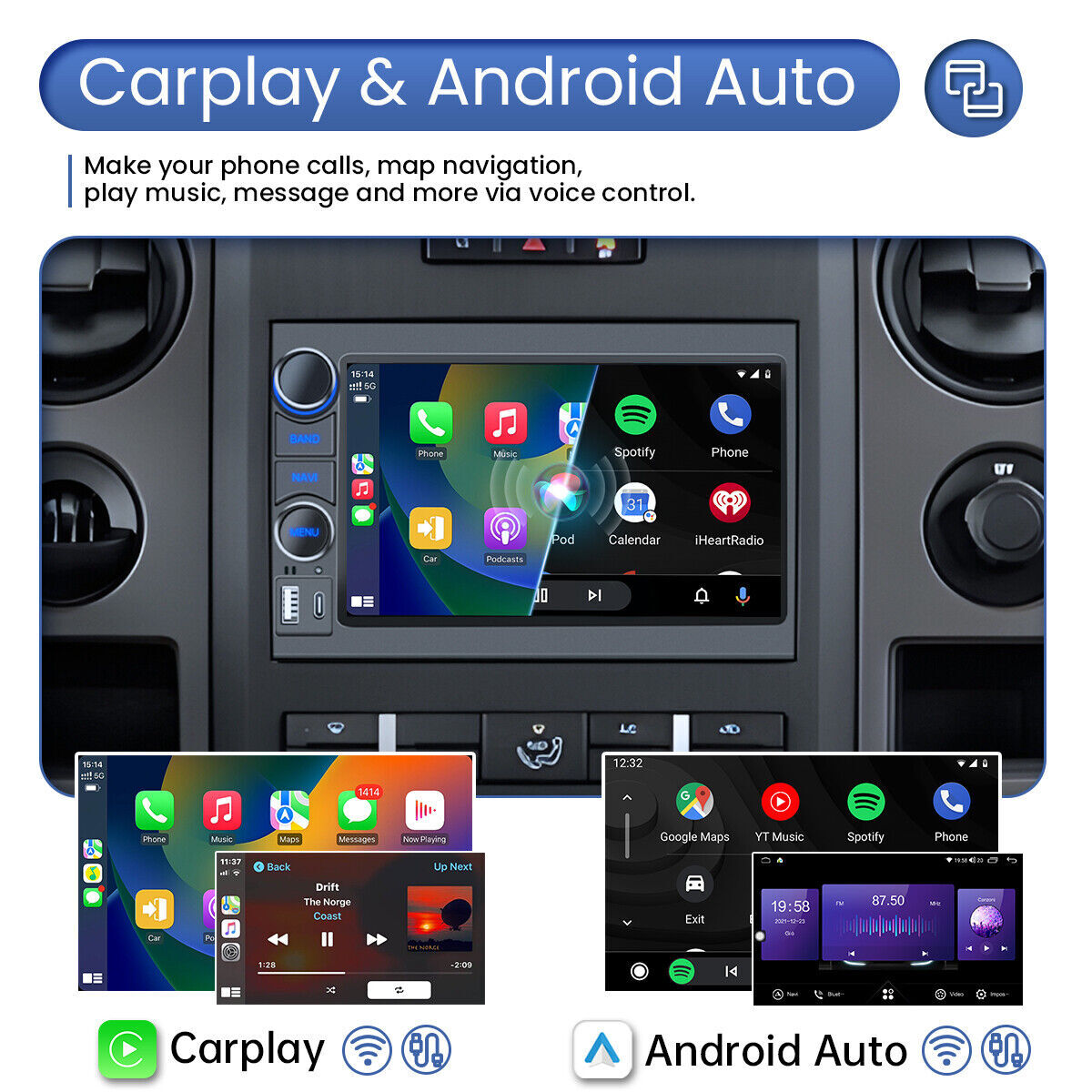 4G+64G For Ford F150 2004-2008 Apple Carplay Android Car Stereo Radio 5GWiFi GPS