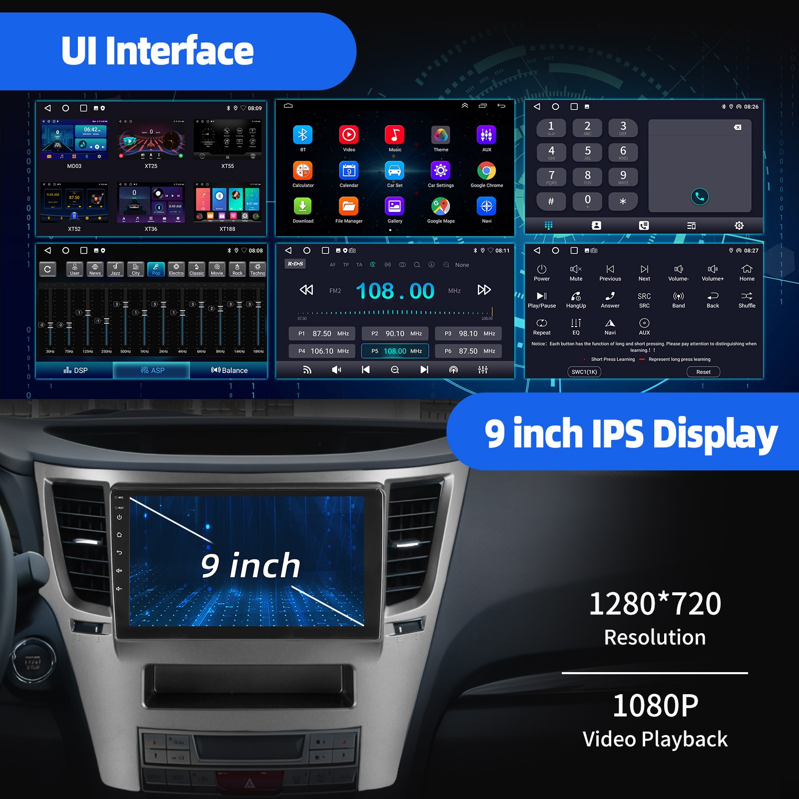 CarPlay For Subaru Legacy Outback 2009-2014 Car Stereo Radio Android 15 GPS 64GB