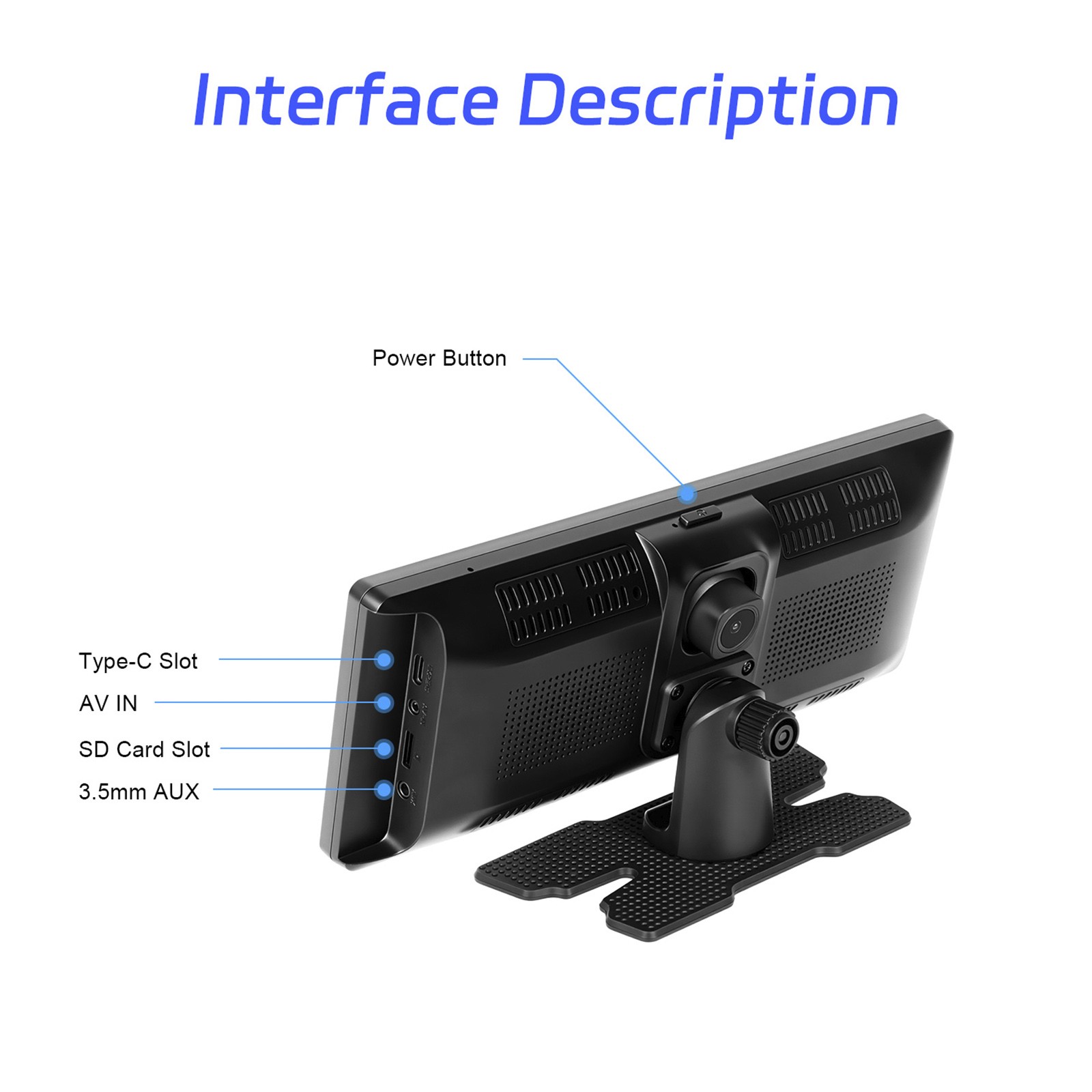 10.26″ Portable Bluetooth Car Navigation Wireless Carplay Car Radio AHD Camera