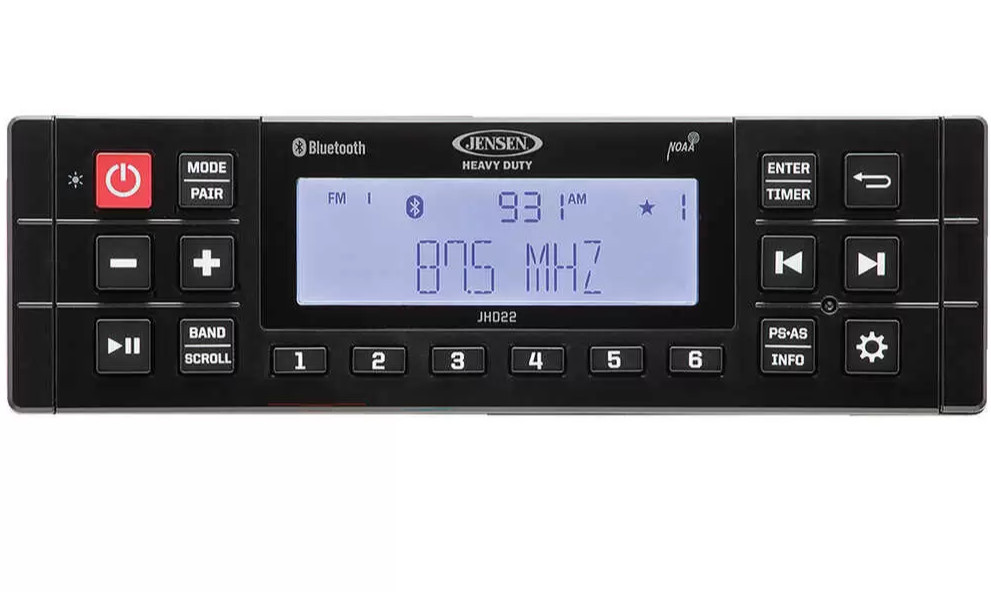 JENSEN JHD22B OEM 180W HEAVY DUTY BLUETOOTH/AM/FM/USB/WEATHERBAND STEREO *S6