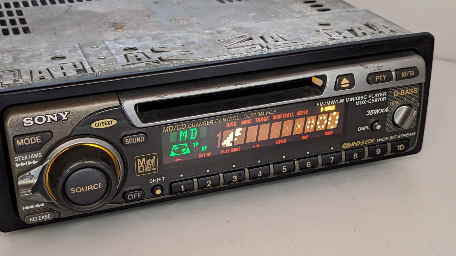 Oldschool Sony MDX-C5970R Mini Disc In-Dash Car Radio RDS 35W x 4 +Optional BT