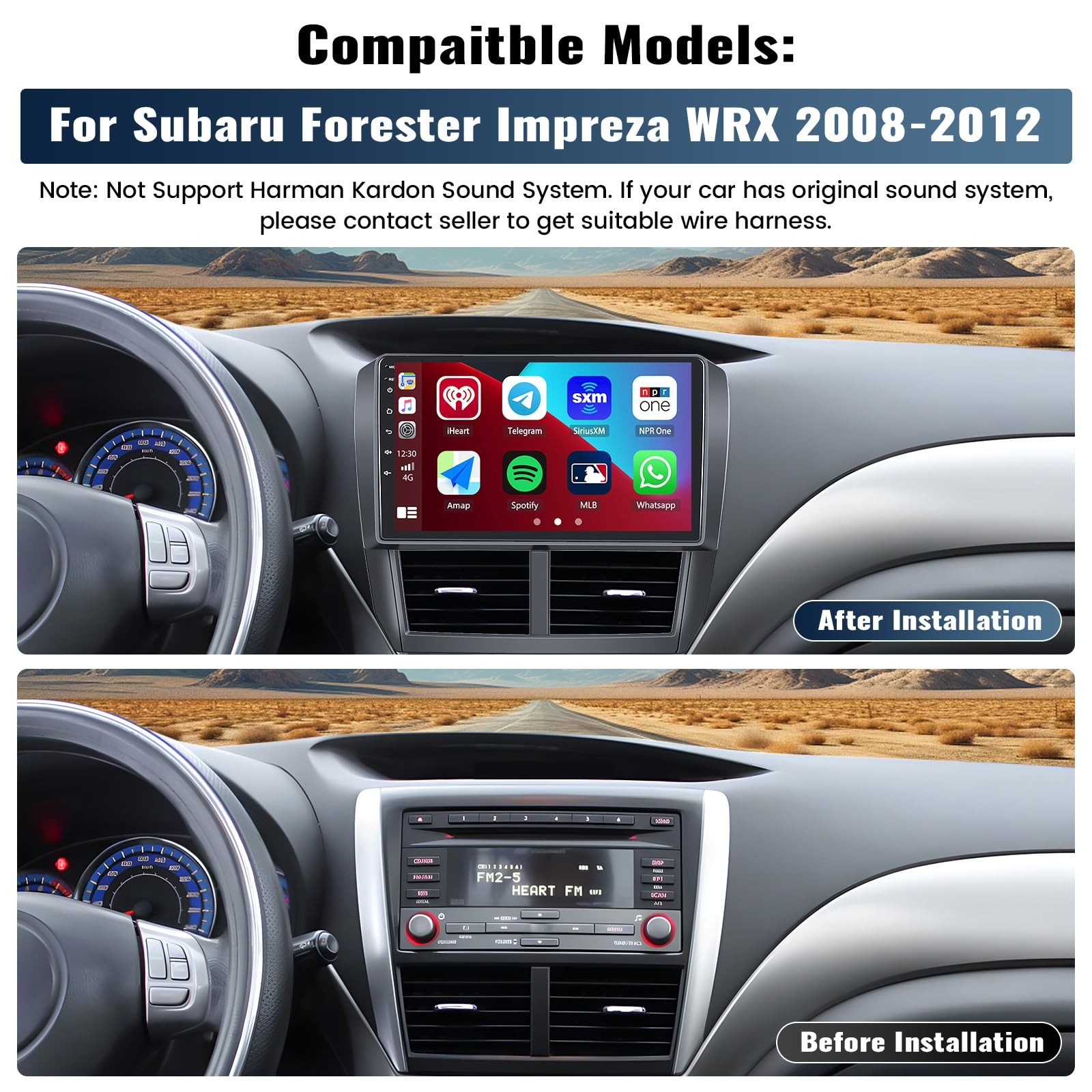 Unitopsci 2G64G Car Stereo For Subaru Forester Impreza Wrx 2008-2012 Wireless