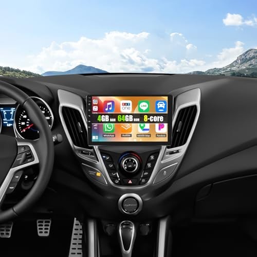 8 core 4+64G for Hyundai Veloster 2011-2017 Android 15 Car Stereo 9 inch