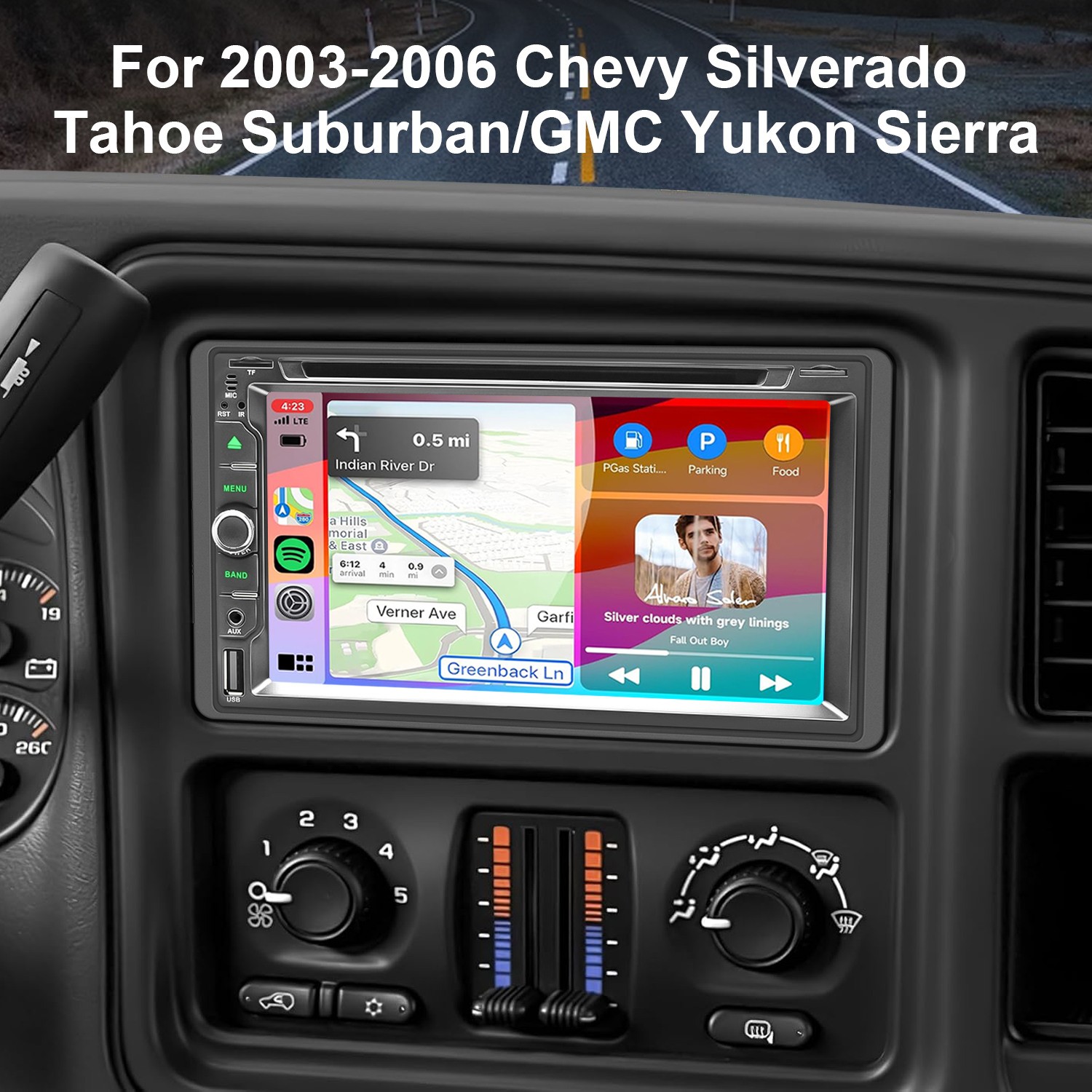 For 2003-2006 GMC Yukon Sierra /2004-2014 Canyon Carplay Car Stereo Radio DVD CD