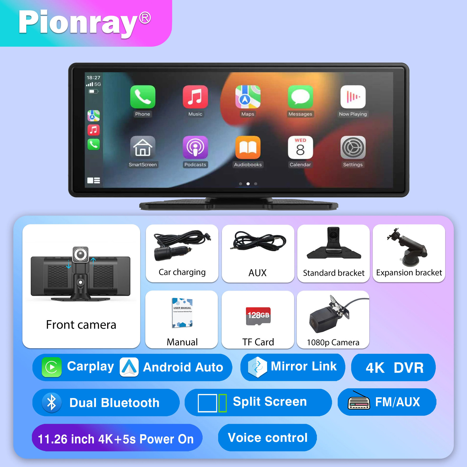 7/10 Inches Android Auto Universal Portable Carplay for Car Screen Car Radio Vid