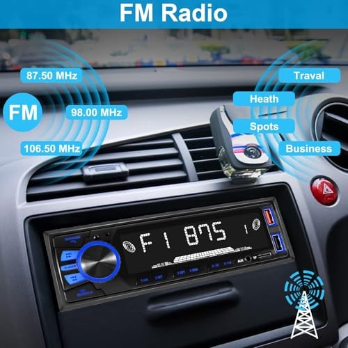 Car Radio Bluetooth Single DIN Car Stereo with Bluetooth,Car Audio with Push