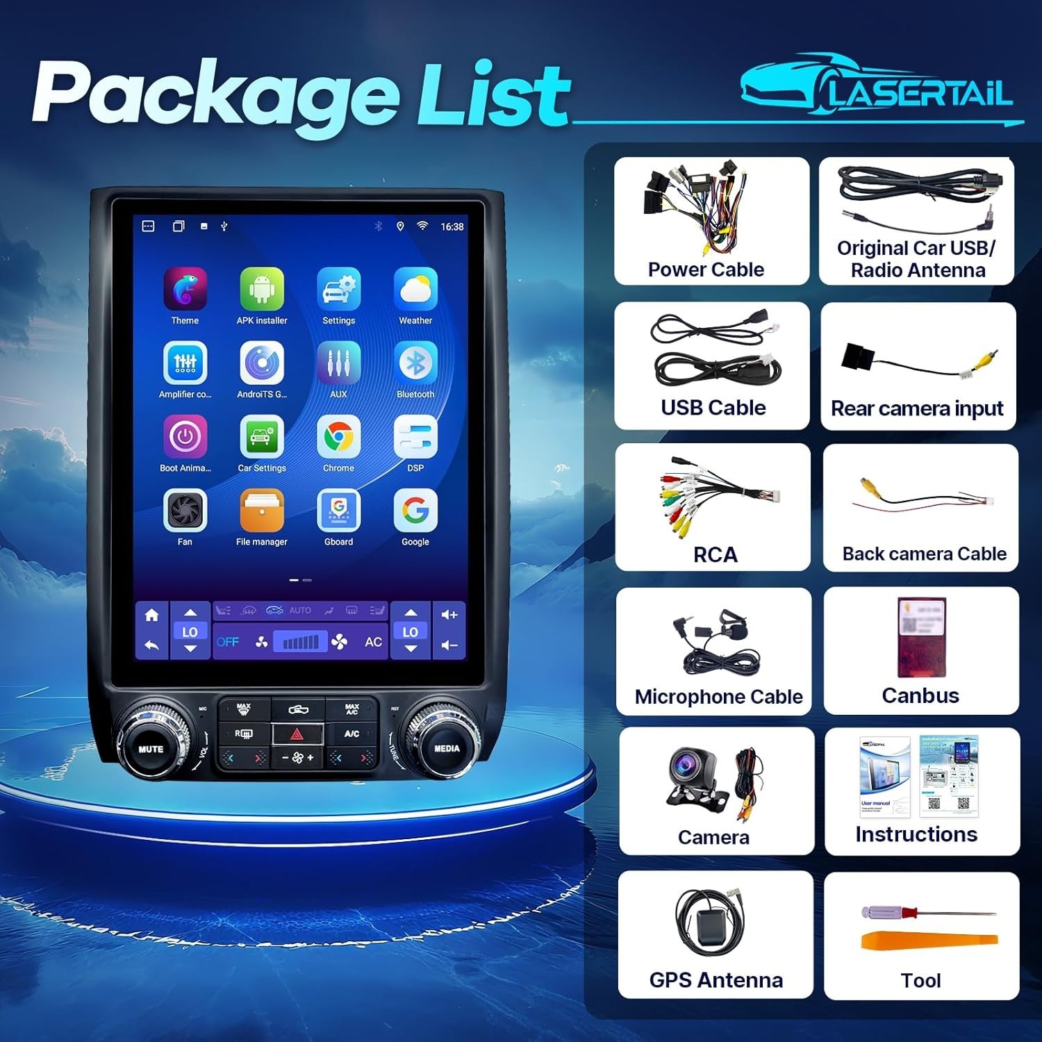 12.1″ T-Style 8 Core 4+64G Android 13 Auto Carplay for Ford Expedition 2015-2017