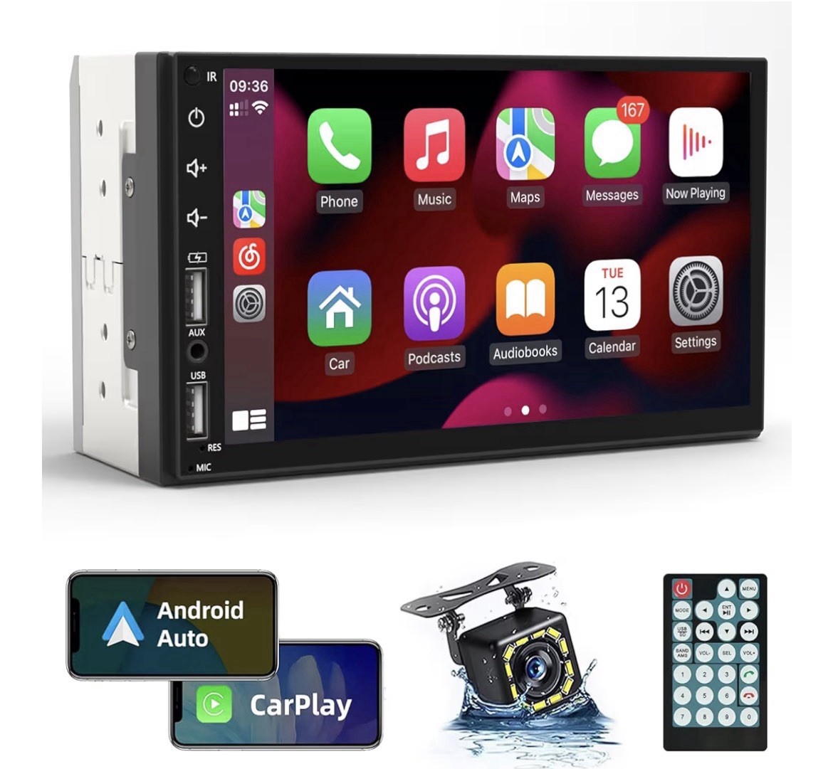 LEADFAN 2 DIN Touchscreen Radio Wired CarPlay Missing Bracket Offered as PARTS