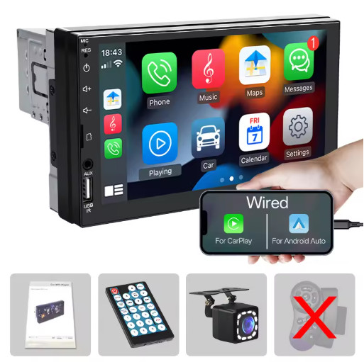 7 Inch Car MP5 Player CarPlay Android Auto Touch Screen Multimedia Radio