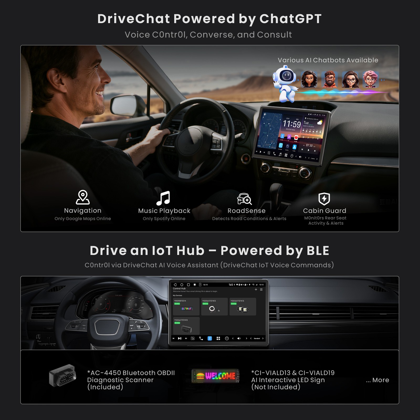 ATOTO 14.1″ Single & 2Din Smart AI Android Car Stereo CarPlay Built-in G-Sensor