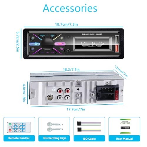 Single Din Car Audio System with APP Control MP3 Player for Car Stereo Radio