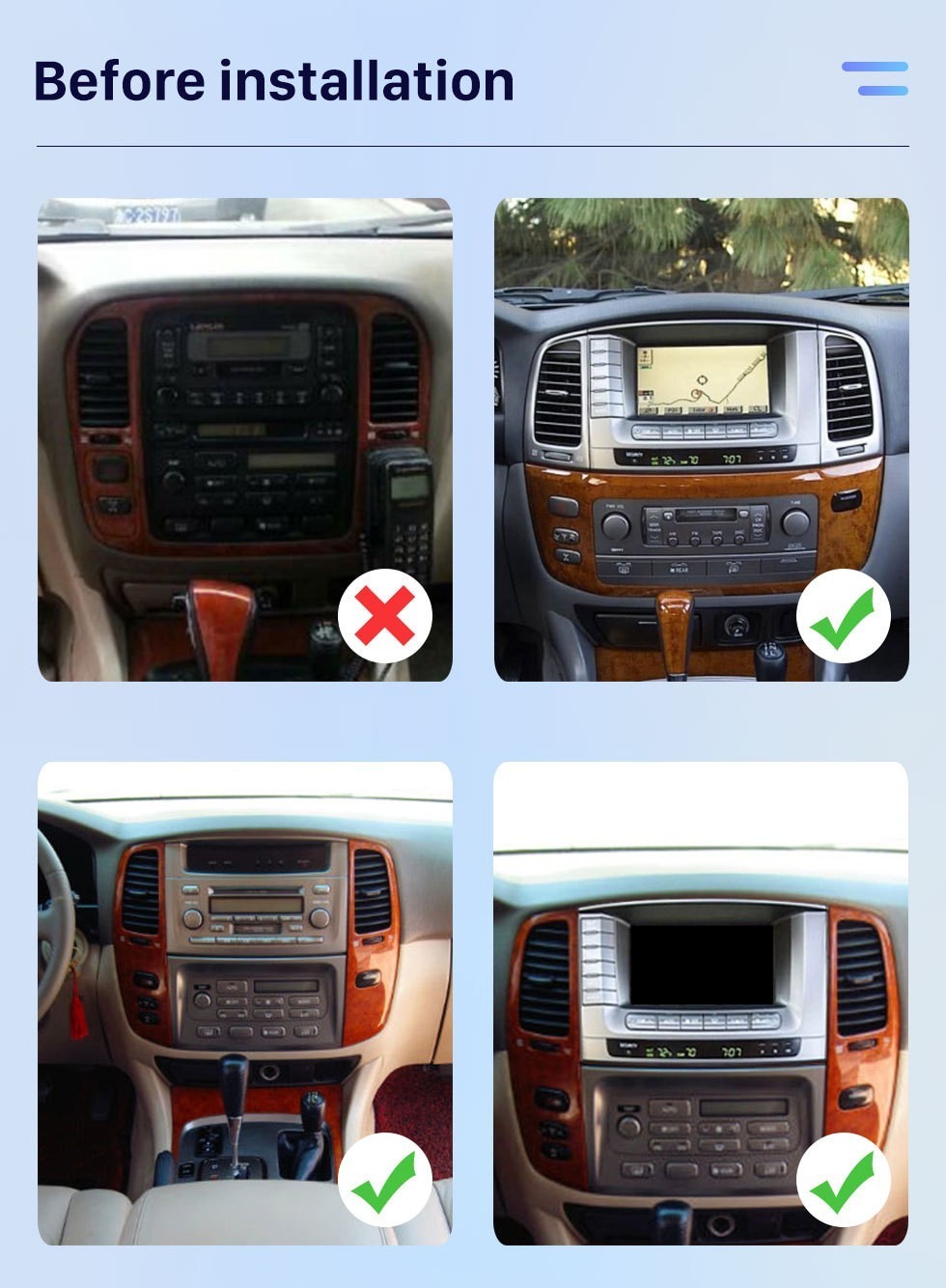 12.1” Car Radio Stereo Carplay GPS Navi 32G For Toyota Land Cruiser Lexus LX470