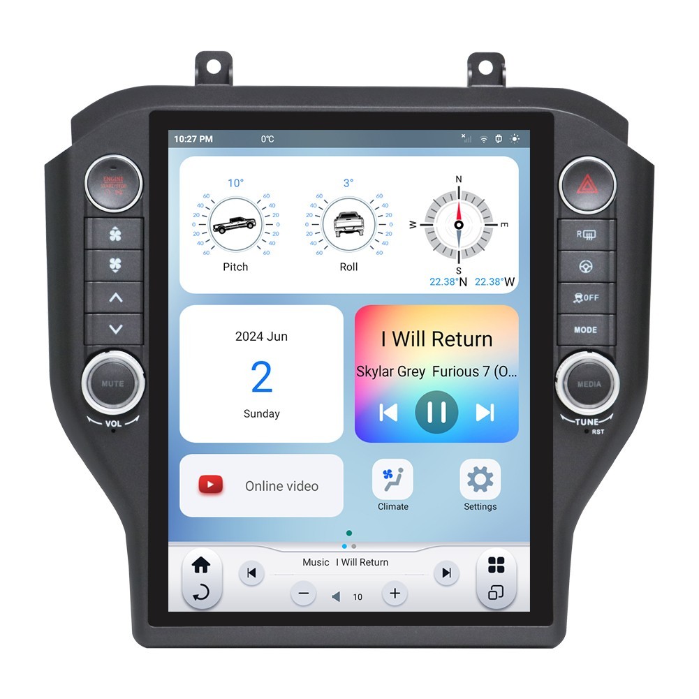 LINKSWELL GEN6 “T” Style Radio Stereo for Ford Mustang 2015-2023 Carplay Android