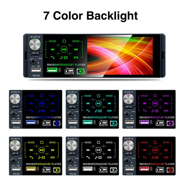 4.1inch HD Touch Screen Car 1 DIN MP5 Player FM AM RDS AUX USB w. 12 LED Camera