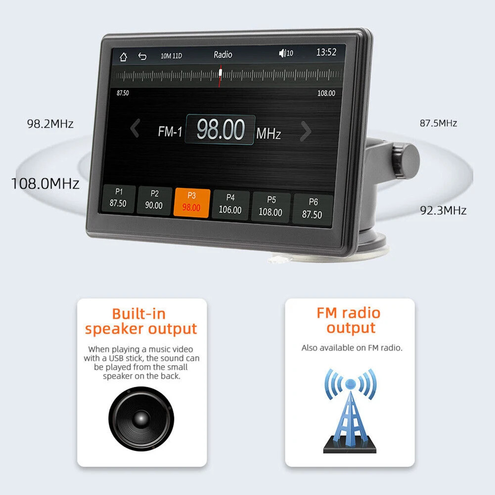 7inch Portable Car Stereo Wireless Apple Carplay Auto Touch Screen BT Radio+CAM